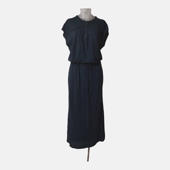 Vince Dresses & Skirts - Vince Linen Medium Sleeveless Tee Midi-Dress navy